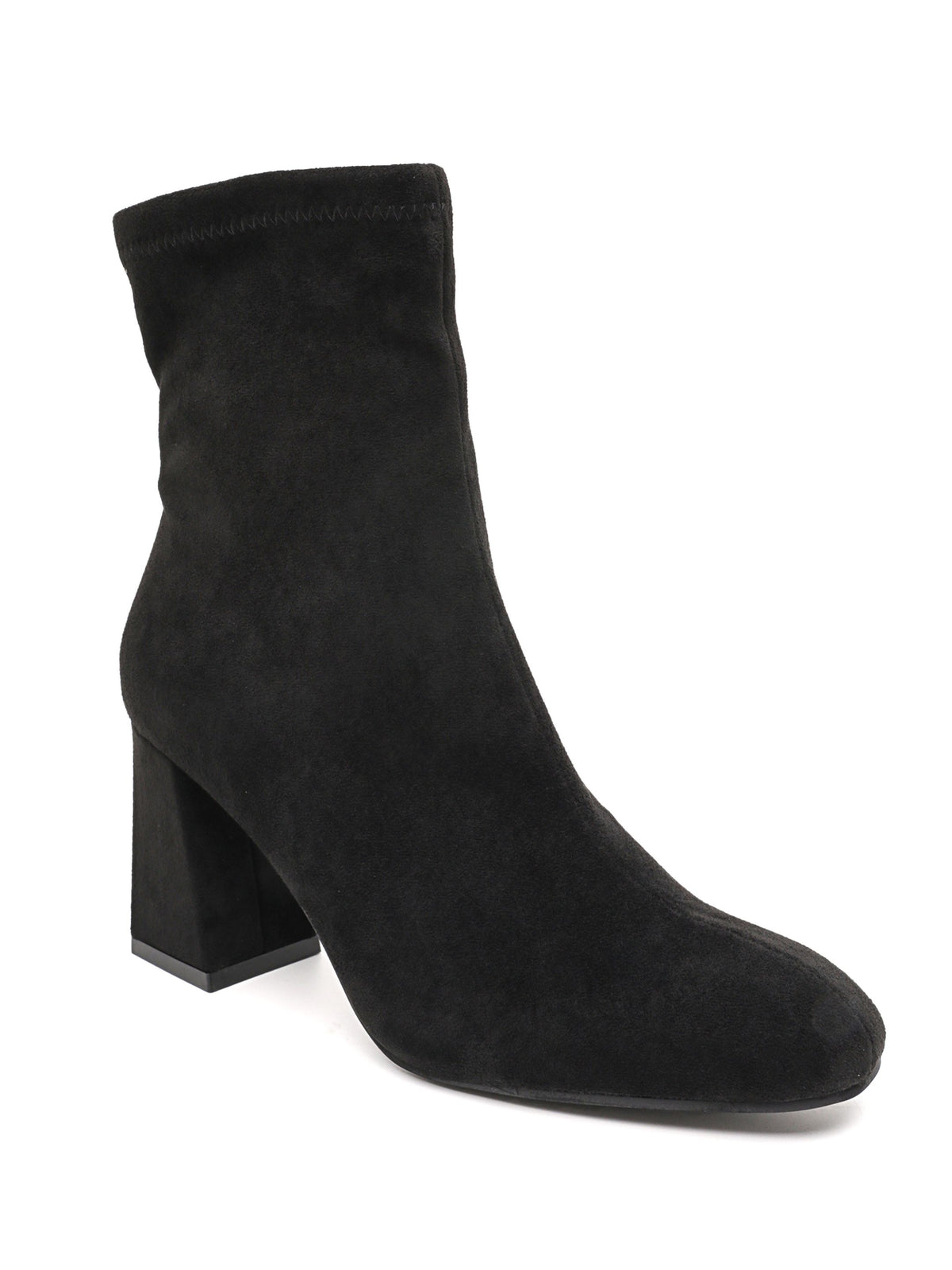 Simone Suedette Block Heel Ankle Boots – Black