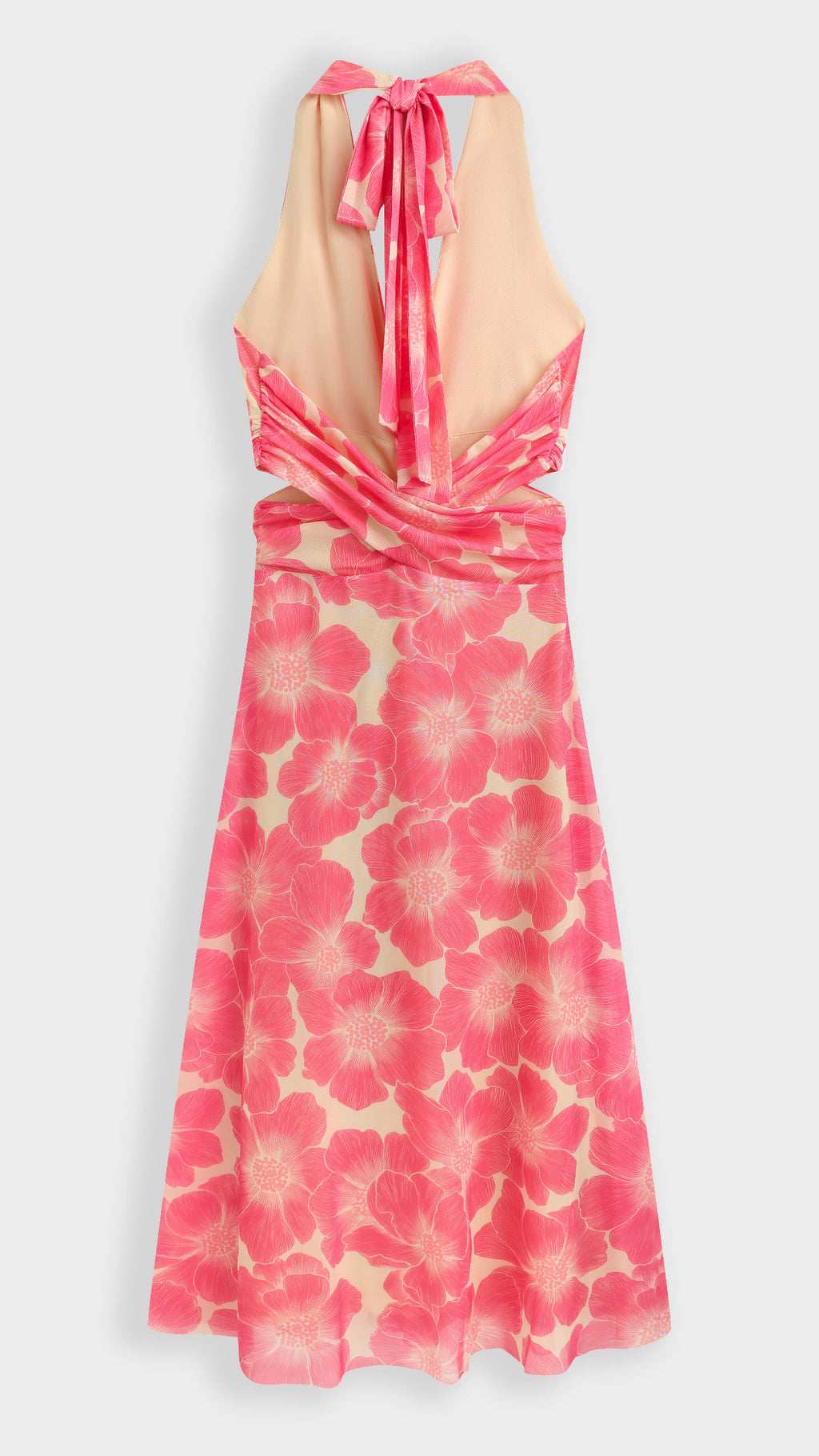 Miley Floral Halterneck Maxi Dress – Pink
