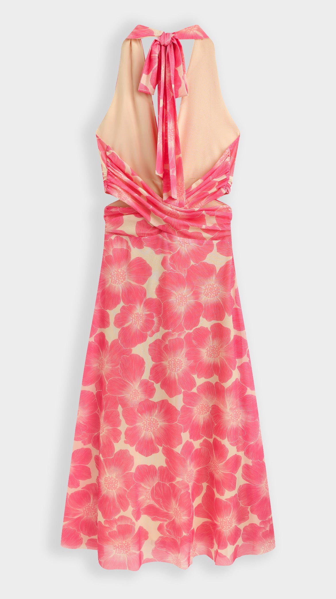 Miley Floral Halterneck Maxi Dress – Pink