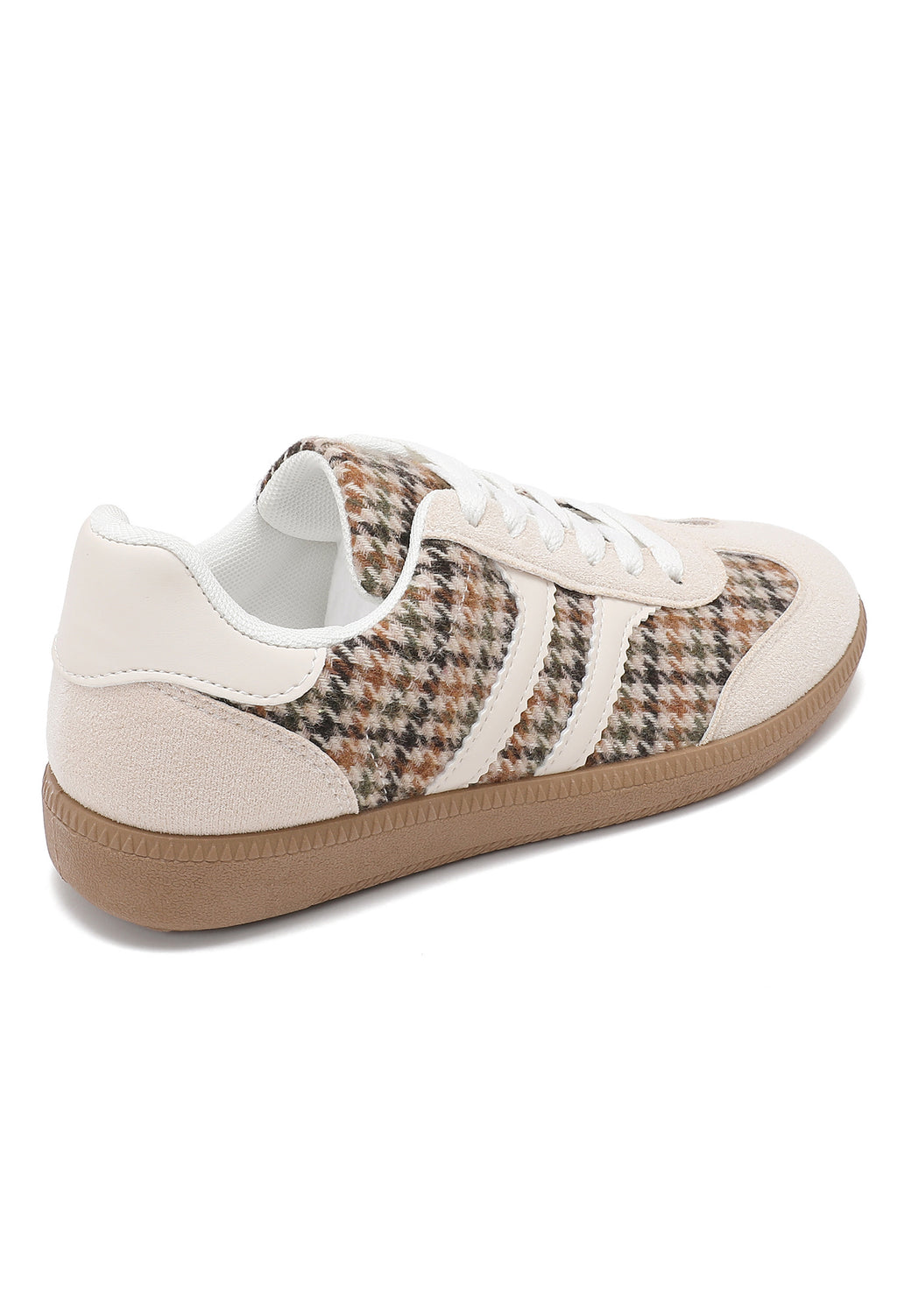 Isabel Check Trainers – Beige