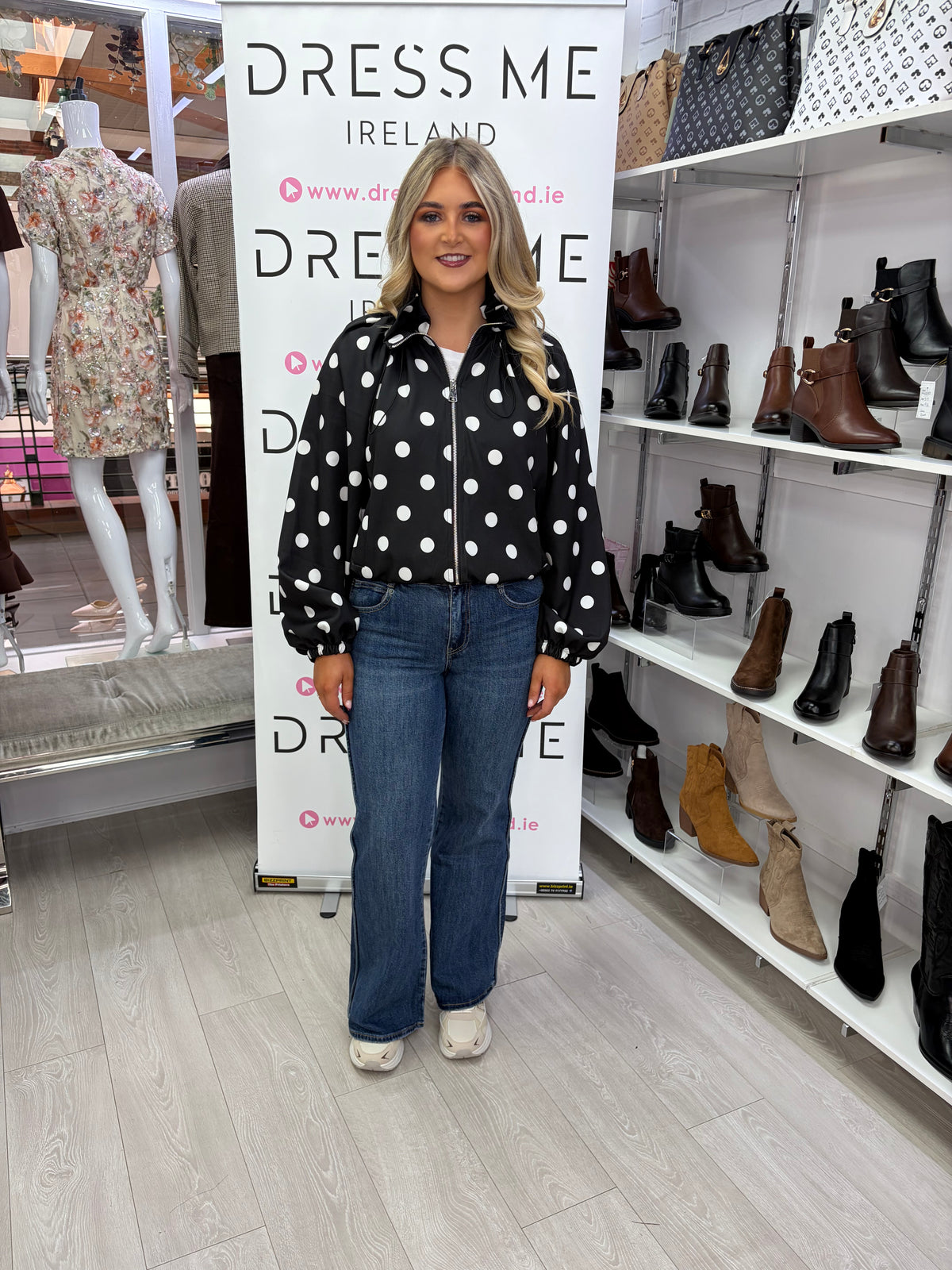 Hayleigh Polka Dot Jacket - Black
