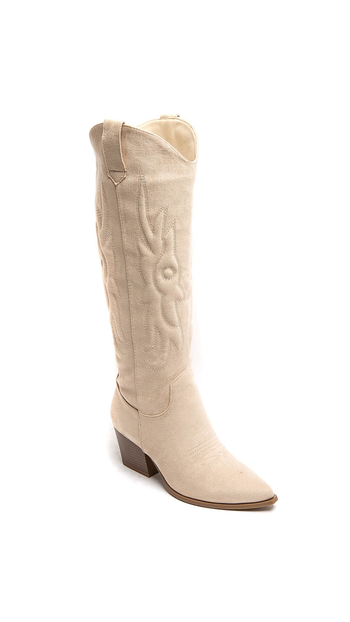 EVE COWBOY WESTERN BOOTS - BEIGE