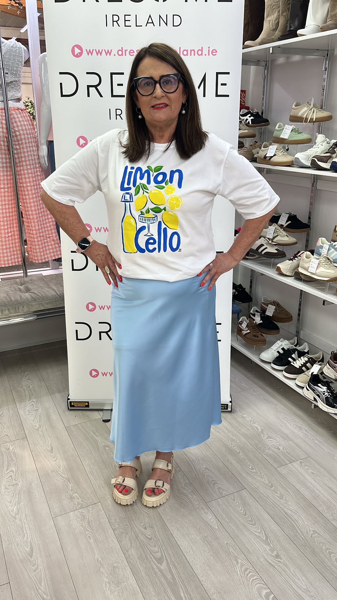 EVE SATIN SKIRT - BLUE