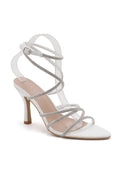 Betty Diamanté Strappy Heeled Sandal - White