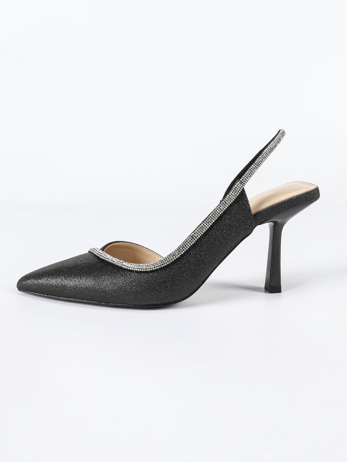 Talia Black Women’s Sparkle Slingback Heels