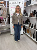 Melissa Checkered Zip Jacket - Brown