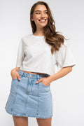 Hallie Denim Mini Skirt – Light Wash