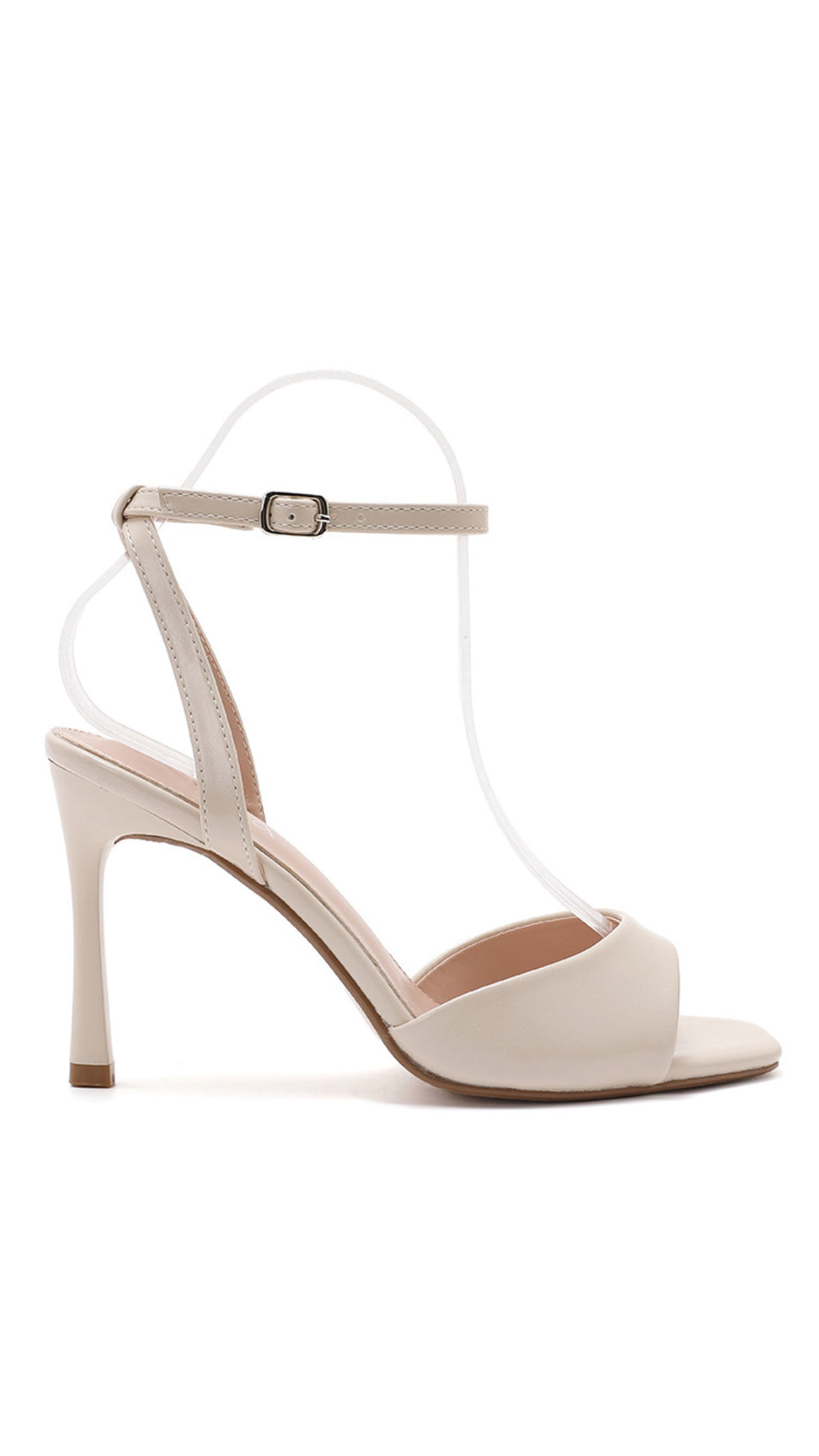 Gigi Beige Ankle Strap Heel – Elegant Open Toe Stiletto