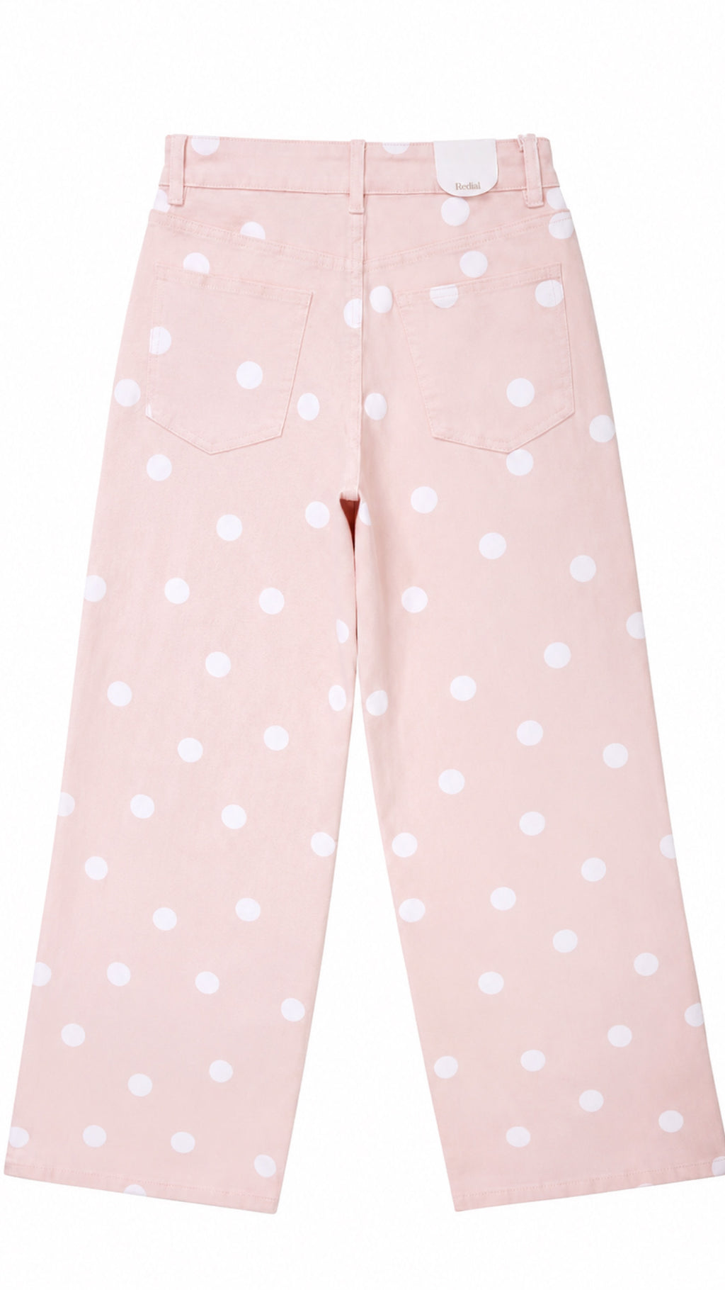 Blush Pink Blake Polka Dot Wide Leg Jeans