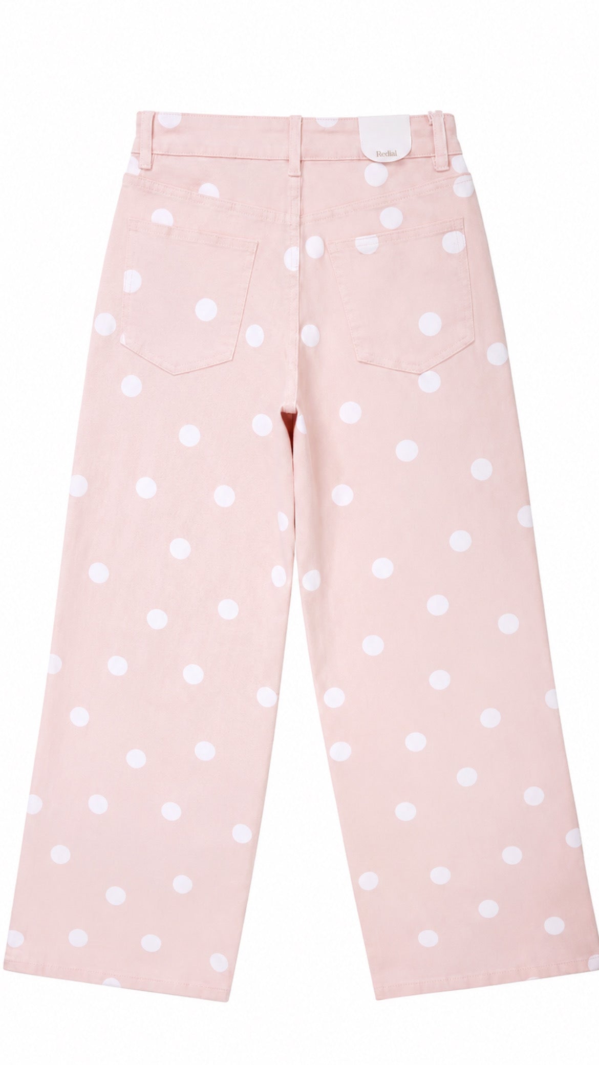 Blush Pink Blake Polka Dot Wide Leg Jeans