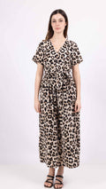 Lydia Leopard Print Wrap Midi Dress
