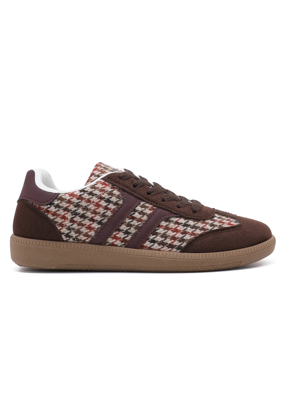 Isabel Check Trainers – Brown