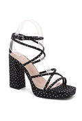 Lor Strappy Platform Block Heel Sandal - Polka Dot