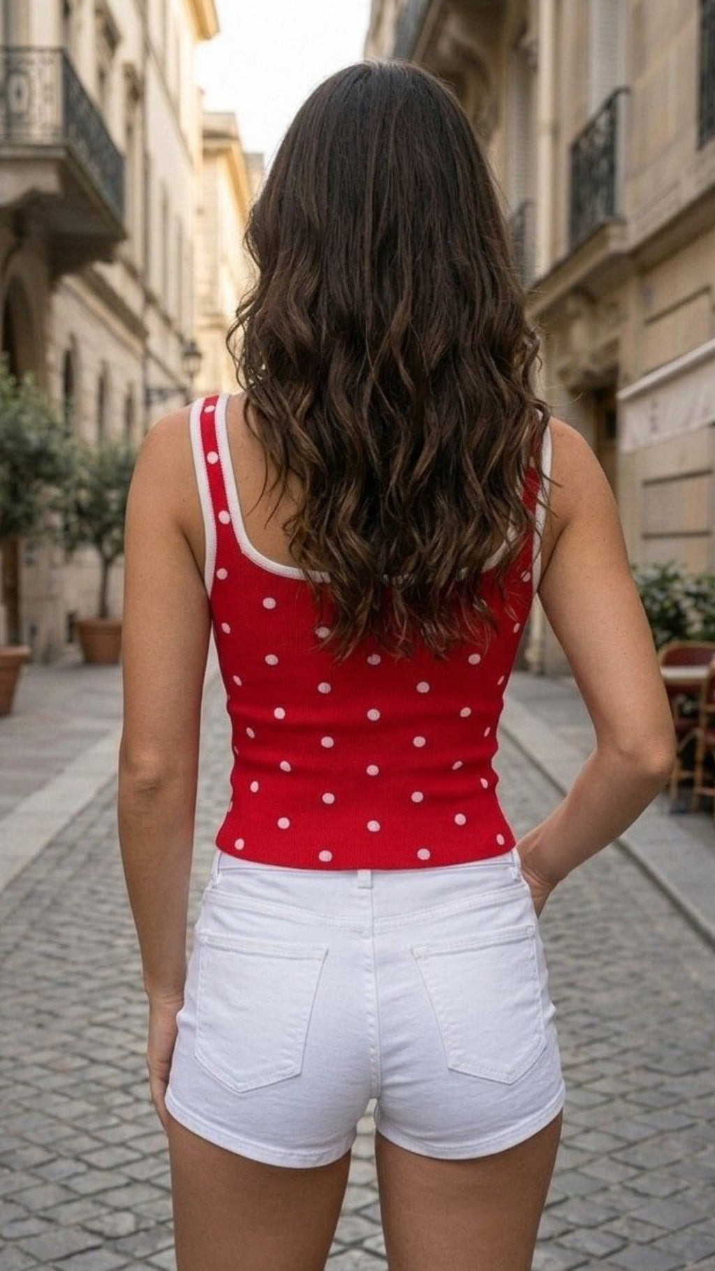 Layla Polka Dot Knit Top - Red