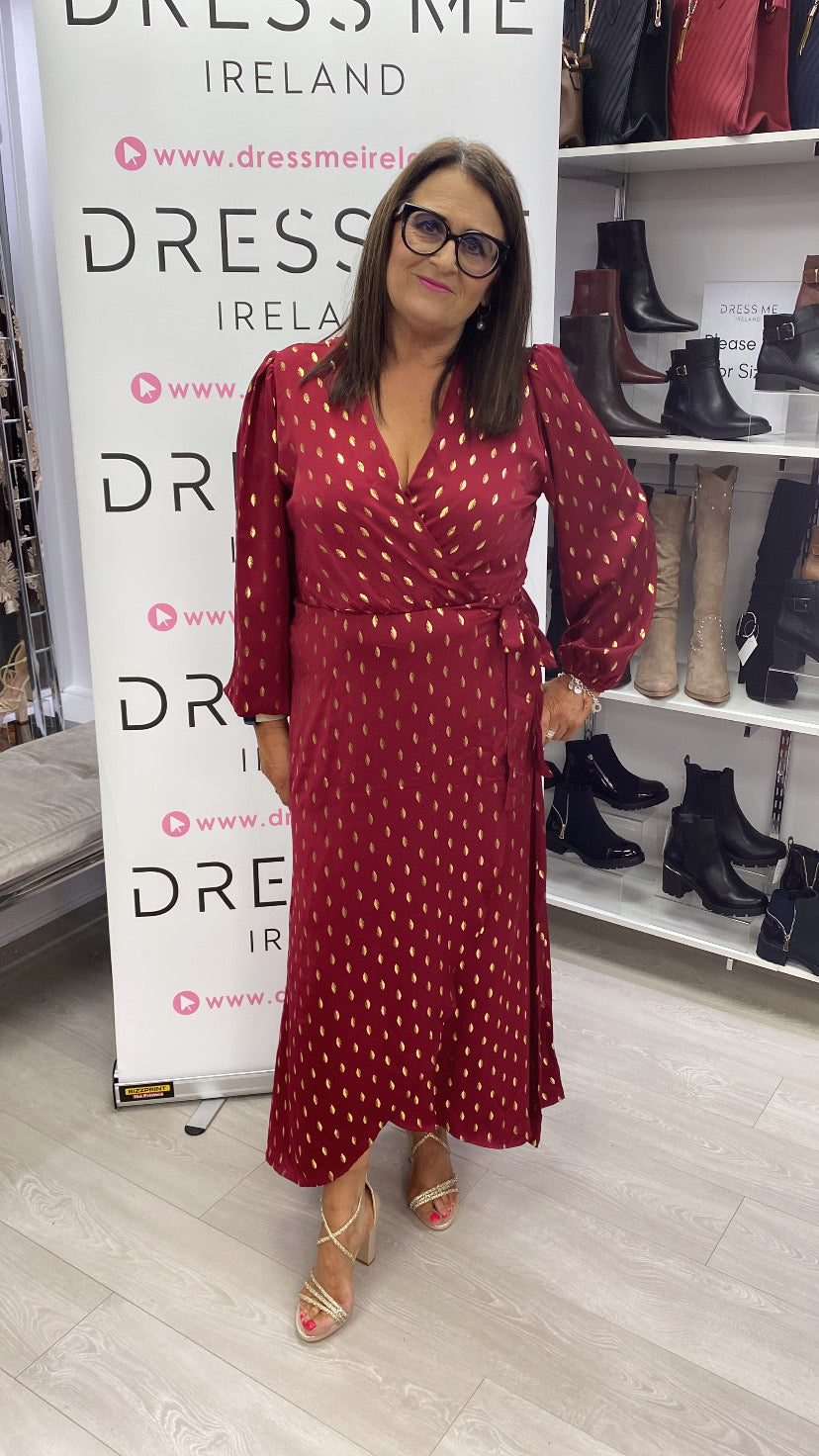 RIANA DRESS - BURGANDY