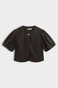Fiadh Corduroy Puff Sleeve Jacket - Brown