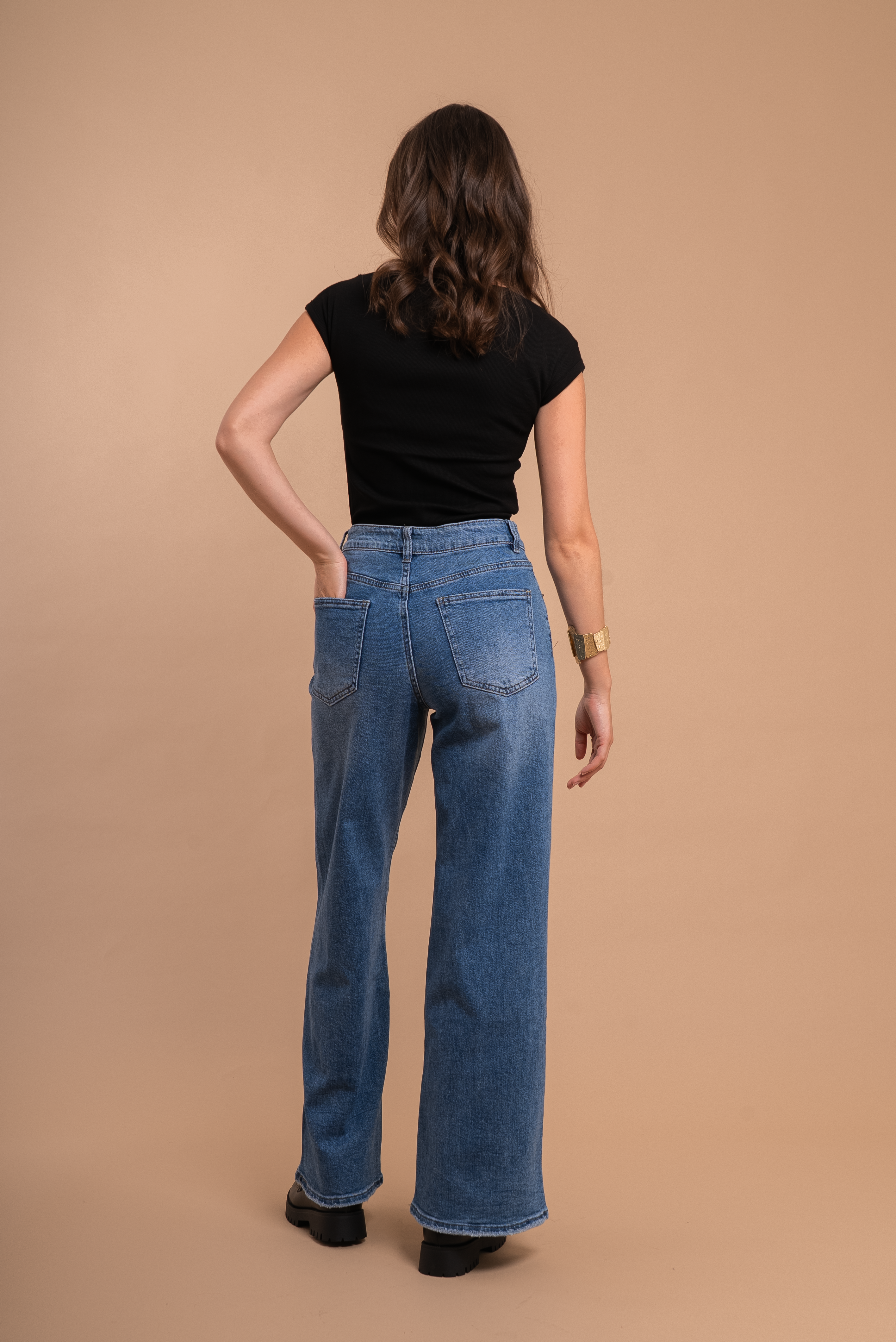 Jenny High Rise Wide Leg Jeans - Blue