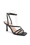 Hope Square-Toe Strappy Heel Sandal- Black