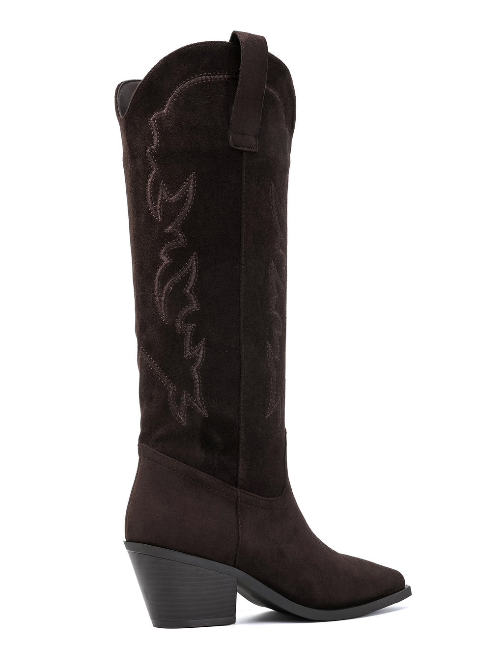 Jessie Western Embroidered Knee-High Cowboy Boots – Brown