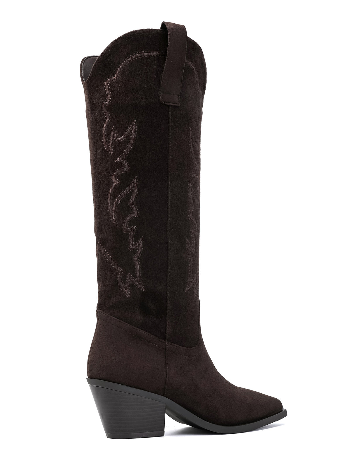 Jessie Western Embroidered Knee-High Cowboy Boots – Brown