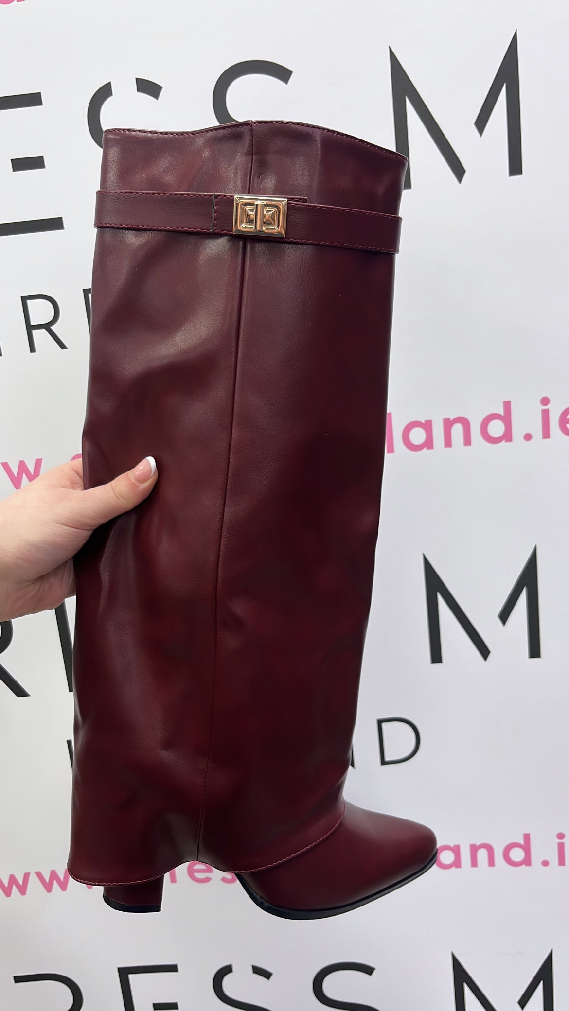 ZARA BOOT - BURGUNDY PU