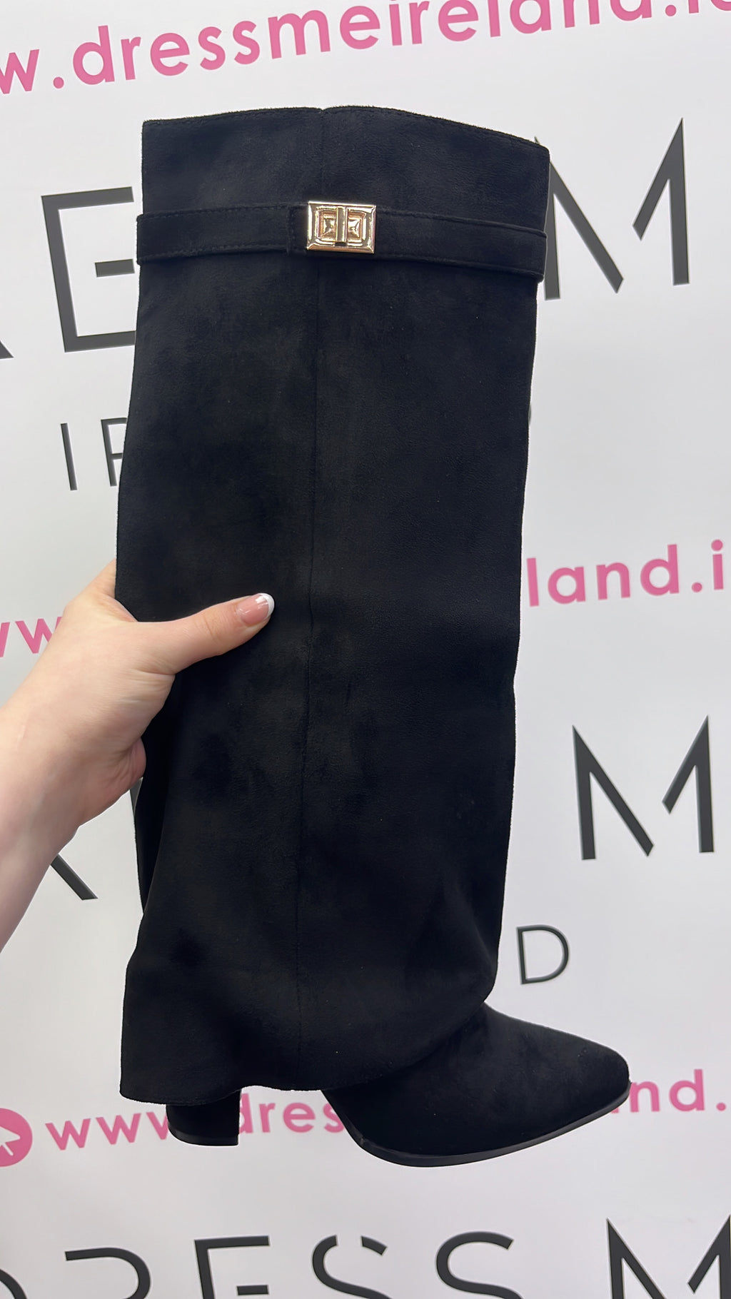 ZARA BOOT - BLACK SUEDE