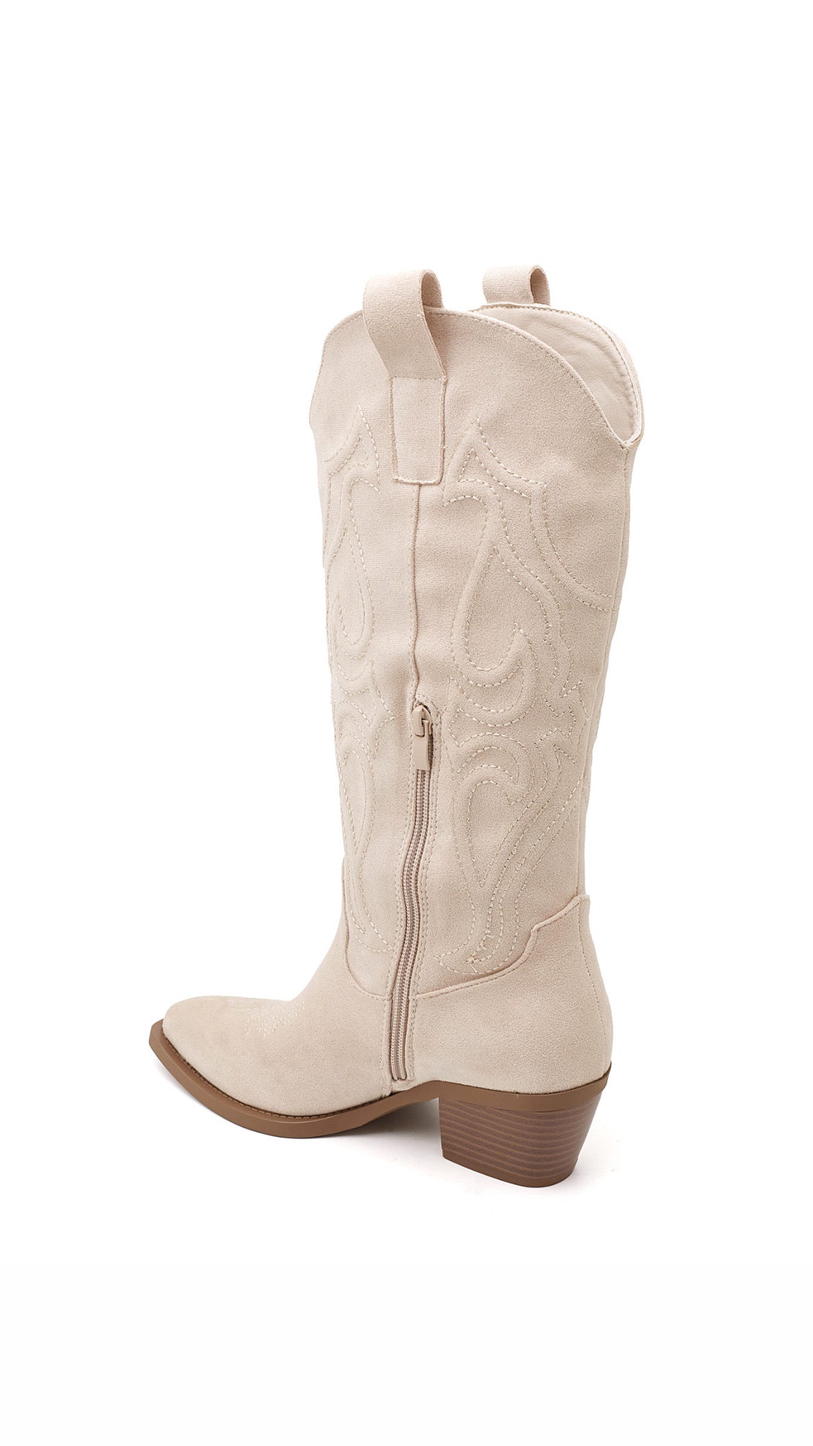 ROSIE COWBOY WESTERN BOOTS - BEIGE