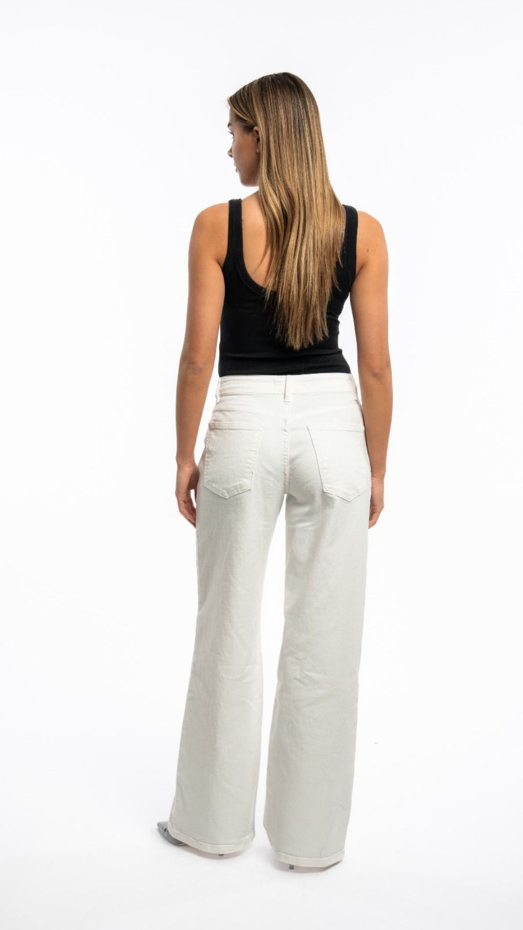 Orlaith Wide-Leg White Jeans High-Waist Fit
