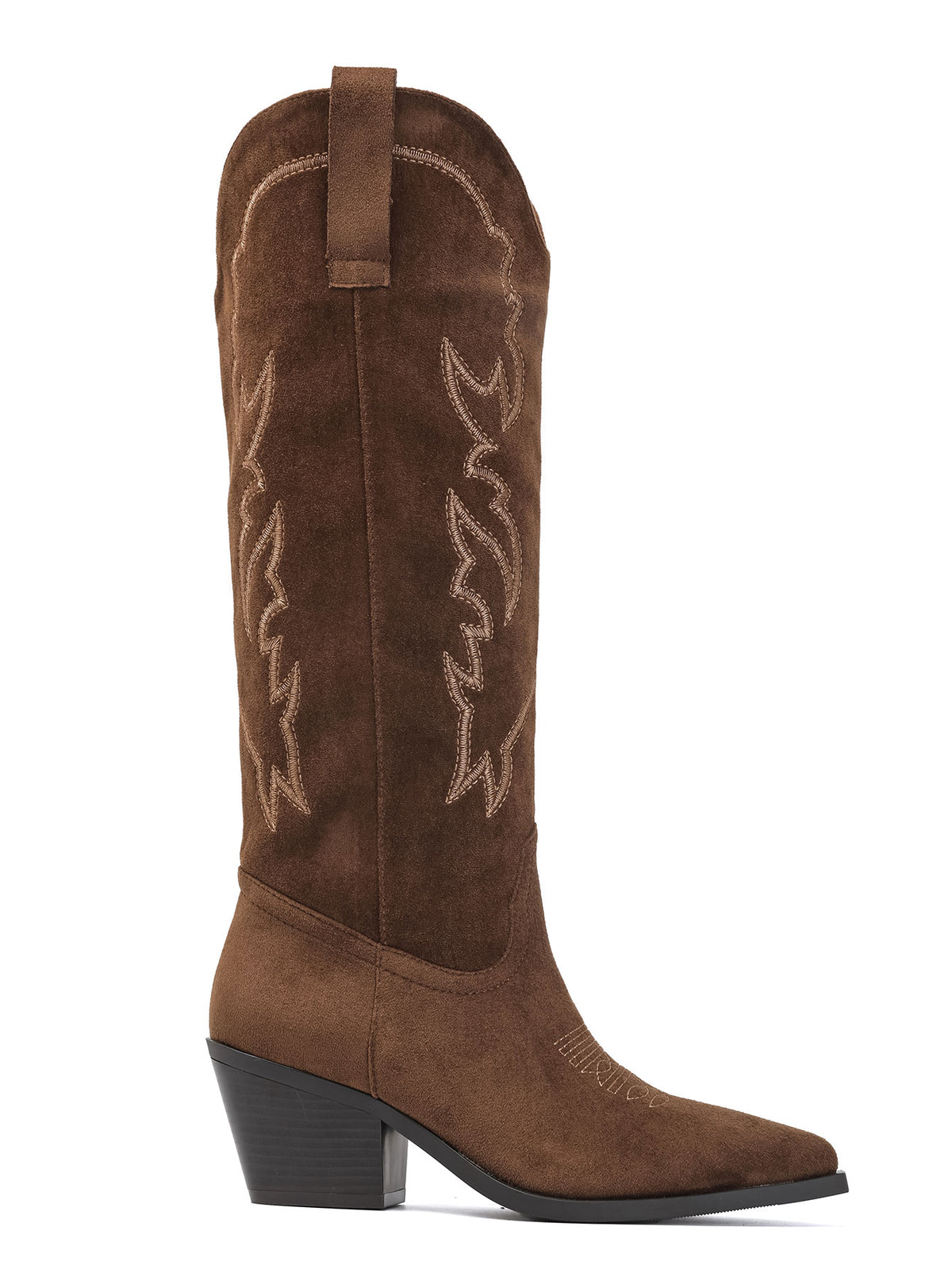 Jessie Western Embroidered Knee-High Cowboy Boots – Camel