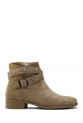 Peggy Khaki Embellished Ankle Boots