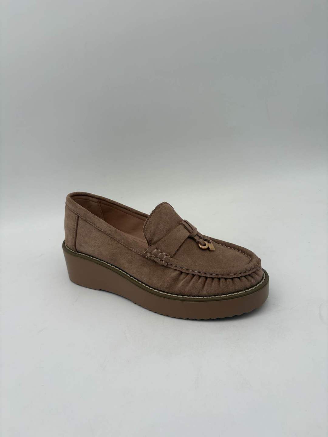 Janice Suede Platform Loafers – Khaki