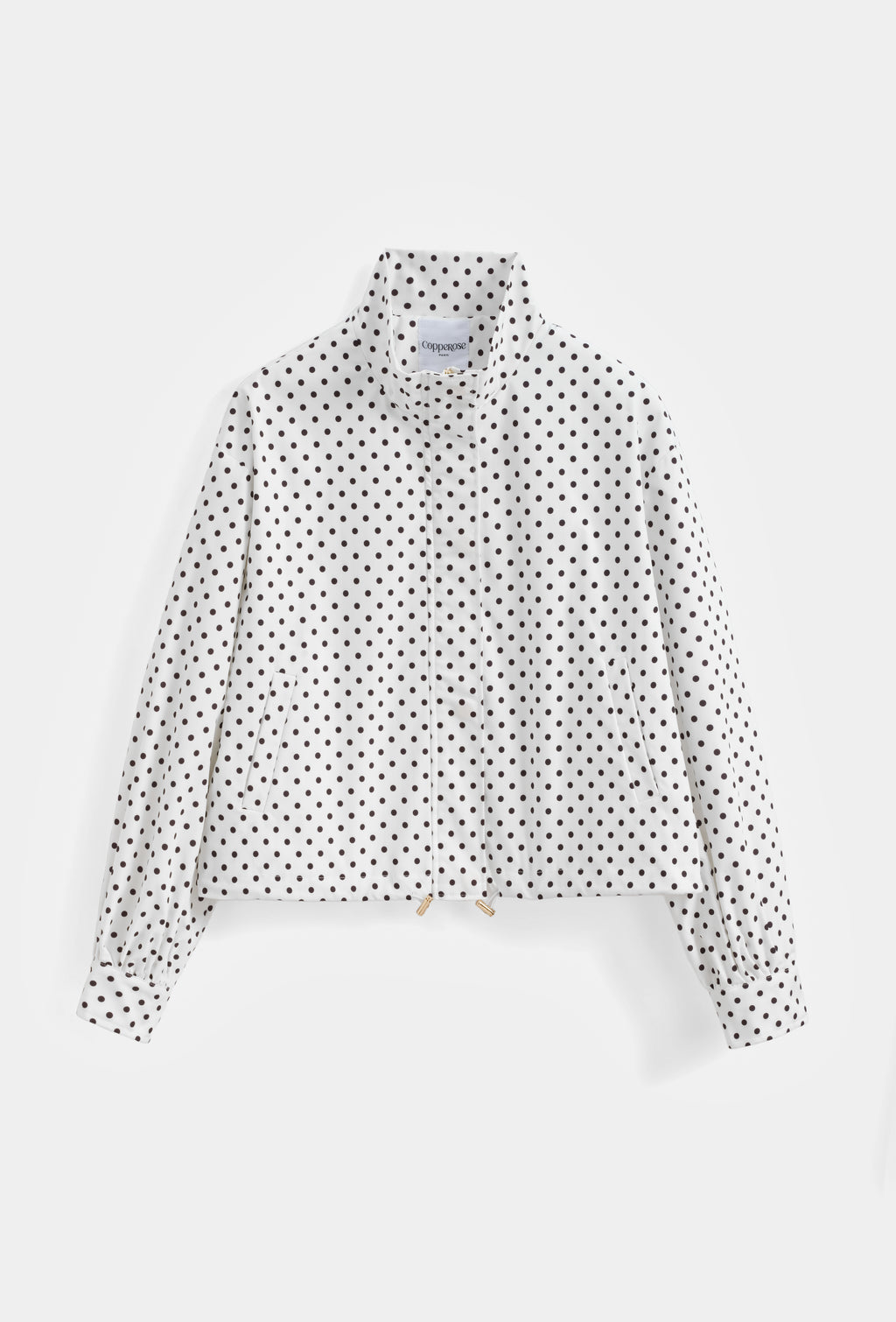 Elara Polka Dot Lightweight Jacket - White
