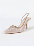 Talia Champagne Women’s Sparkle Slingback Heels