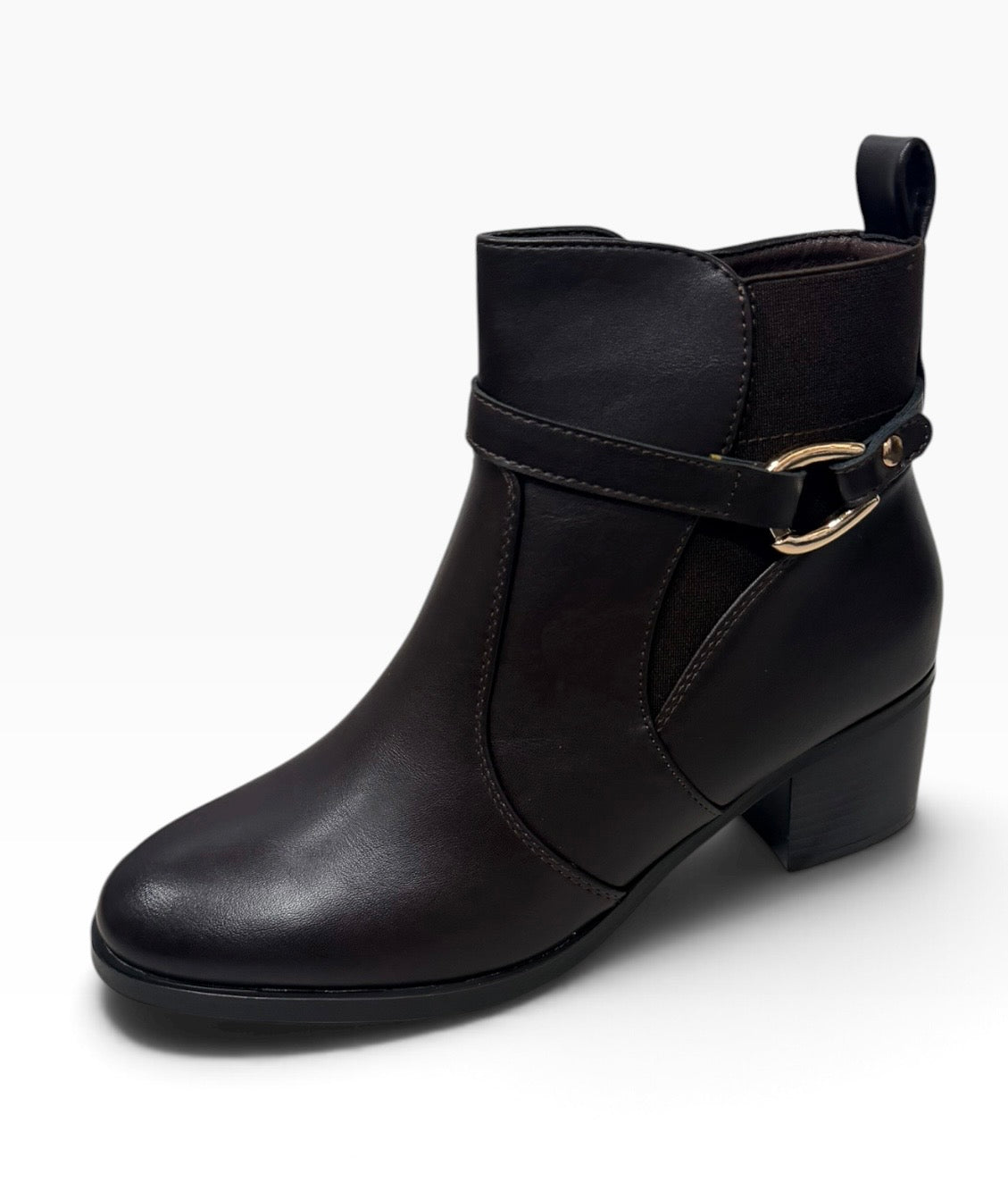 Enya Brown Heeled Ankle Boots