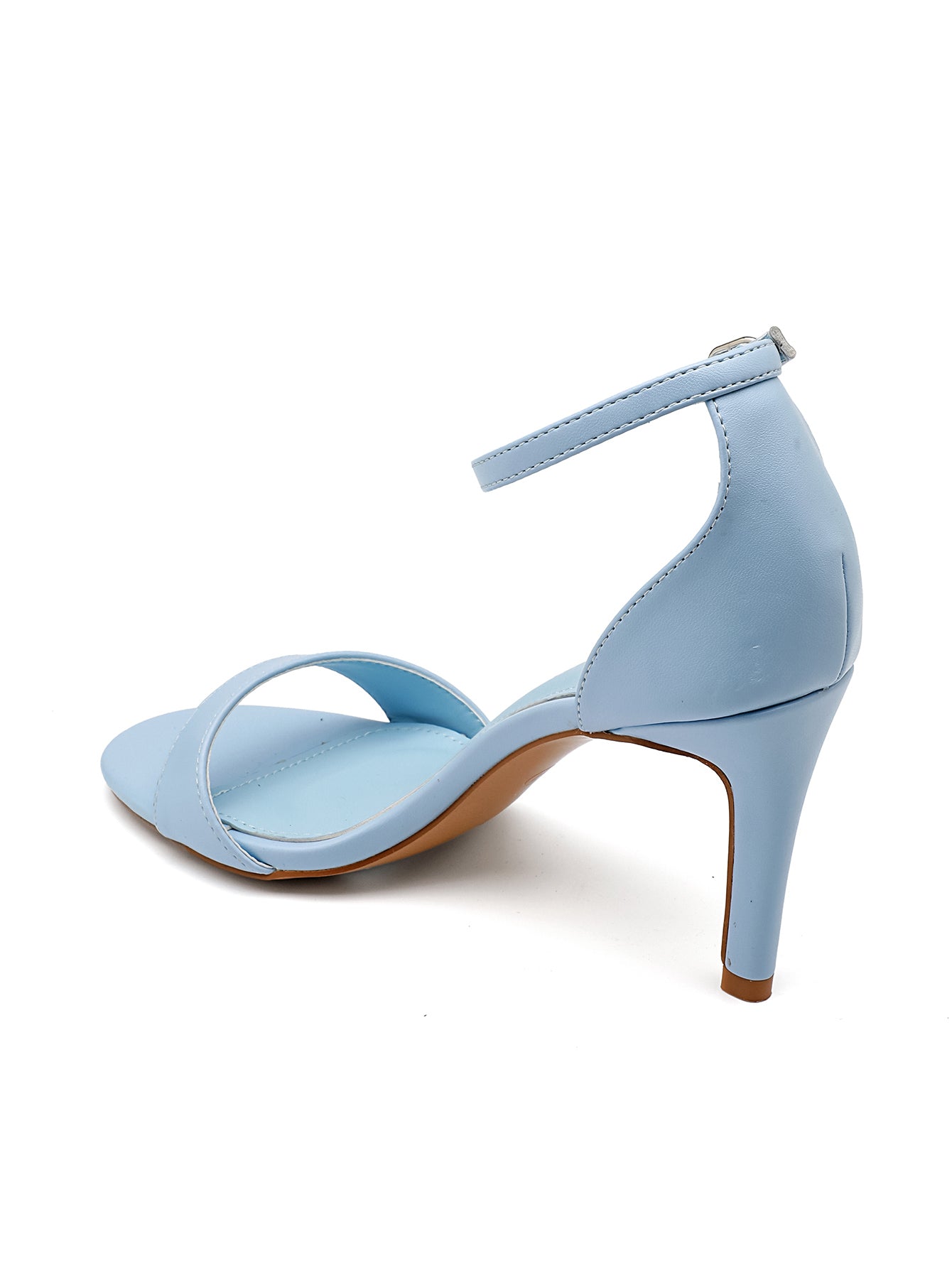 Esme Minimalist Ankle Strap Stiletto Heel Sandal - Blue