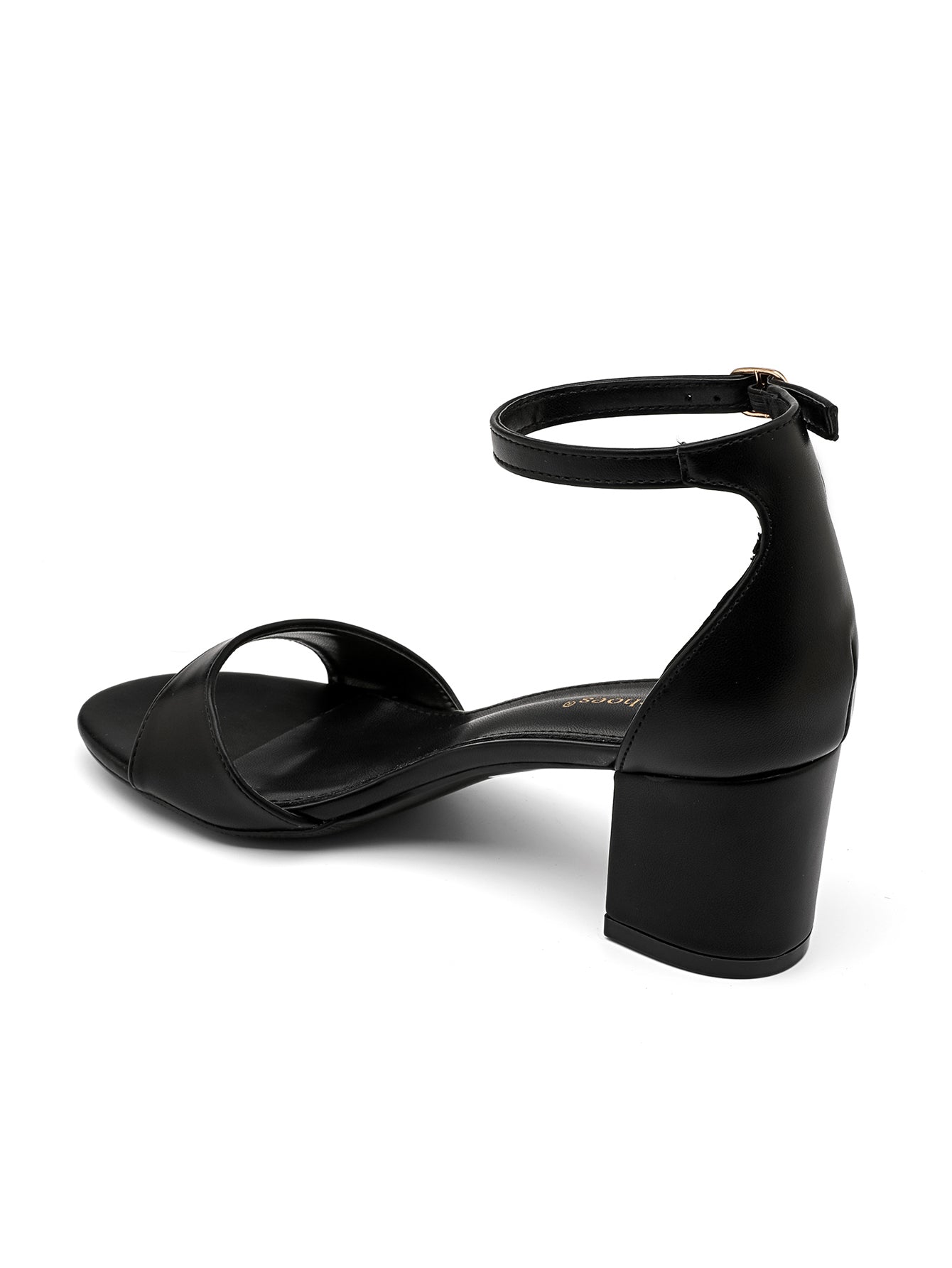 Aoife Ankle Strap Block Heel Sandal - Black