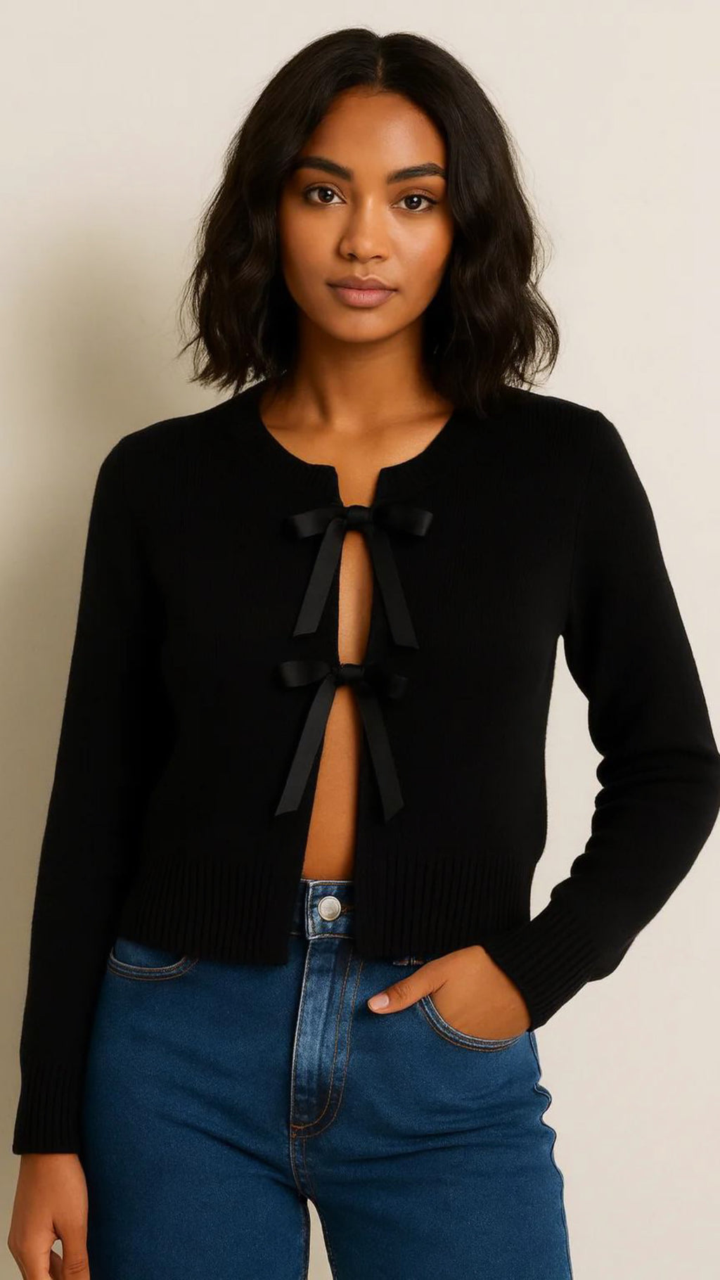 MEGAN CARDIGAN - BLACK