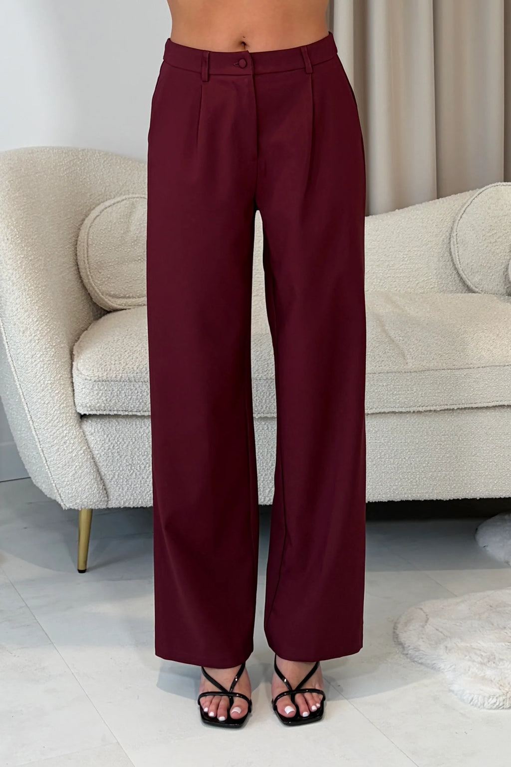 Jo Berry Girl in Mind Pleat Detail Tailored Wide Leg Trousers