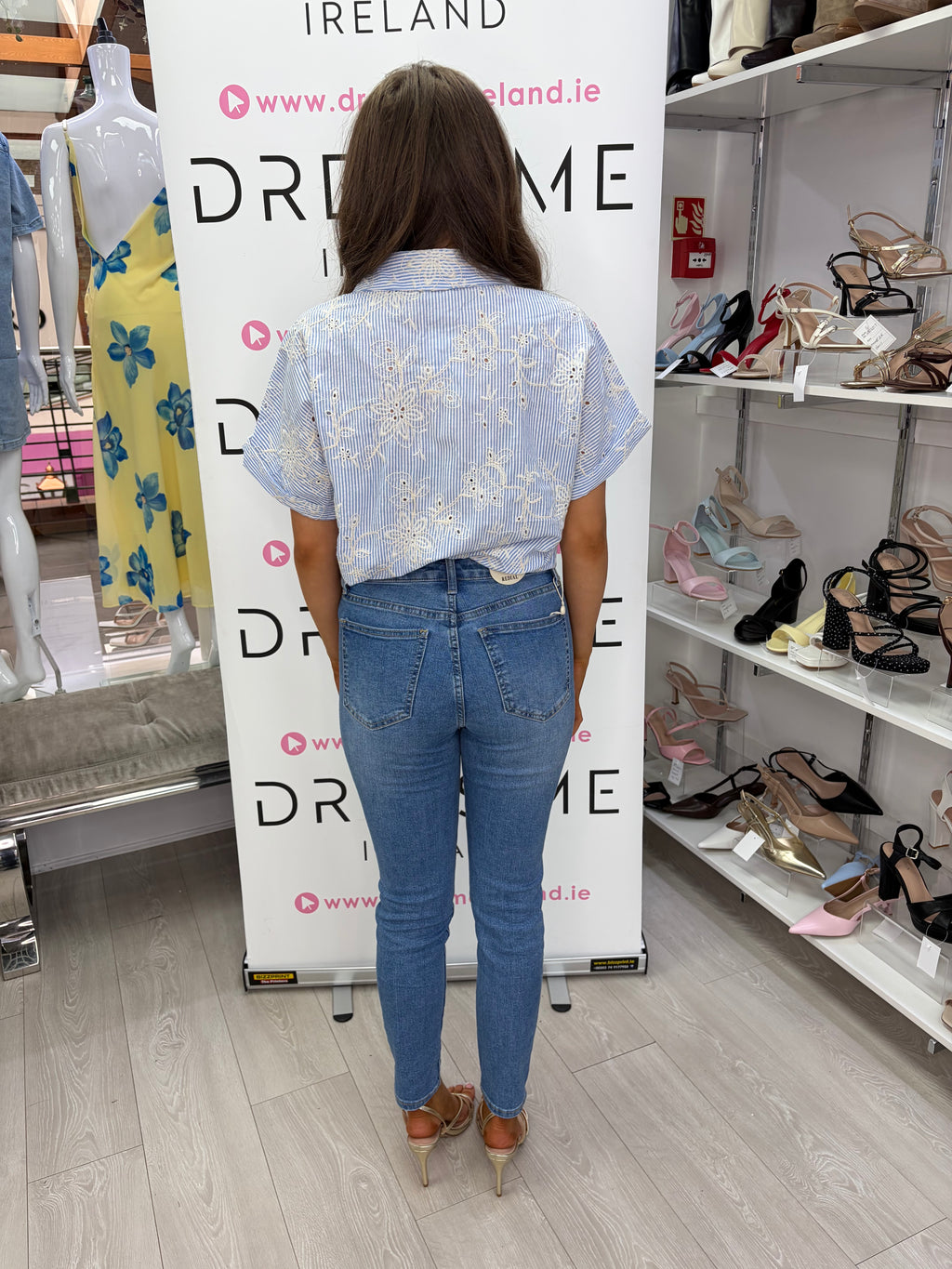 Remi Shirt – Embroidered Stripe Blue Shirt