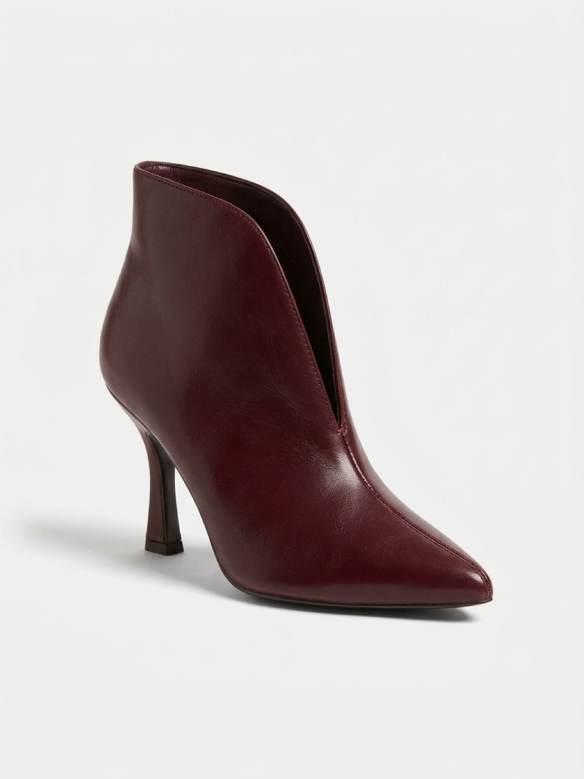 Cressida Pointed-Toe Heeled Ankle Boots – Wine