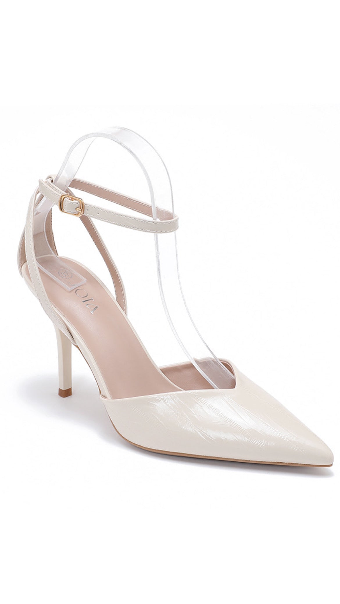 Hannah Beige Strappy Heel – Chic Pointed Toe Stiletto