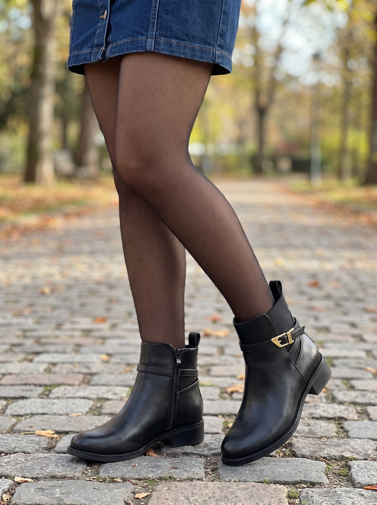 Deirdre Black Ankle Boots