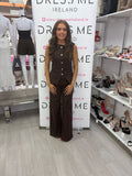 Becky Chocolate Brown Wide Leg Jeans