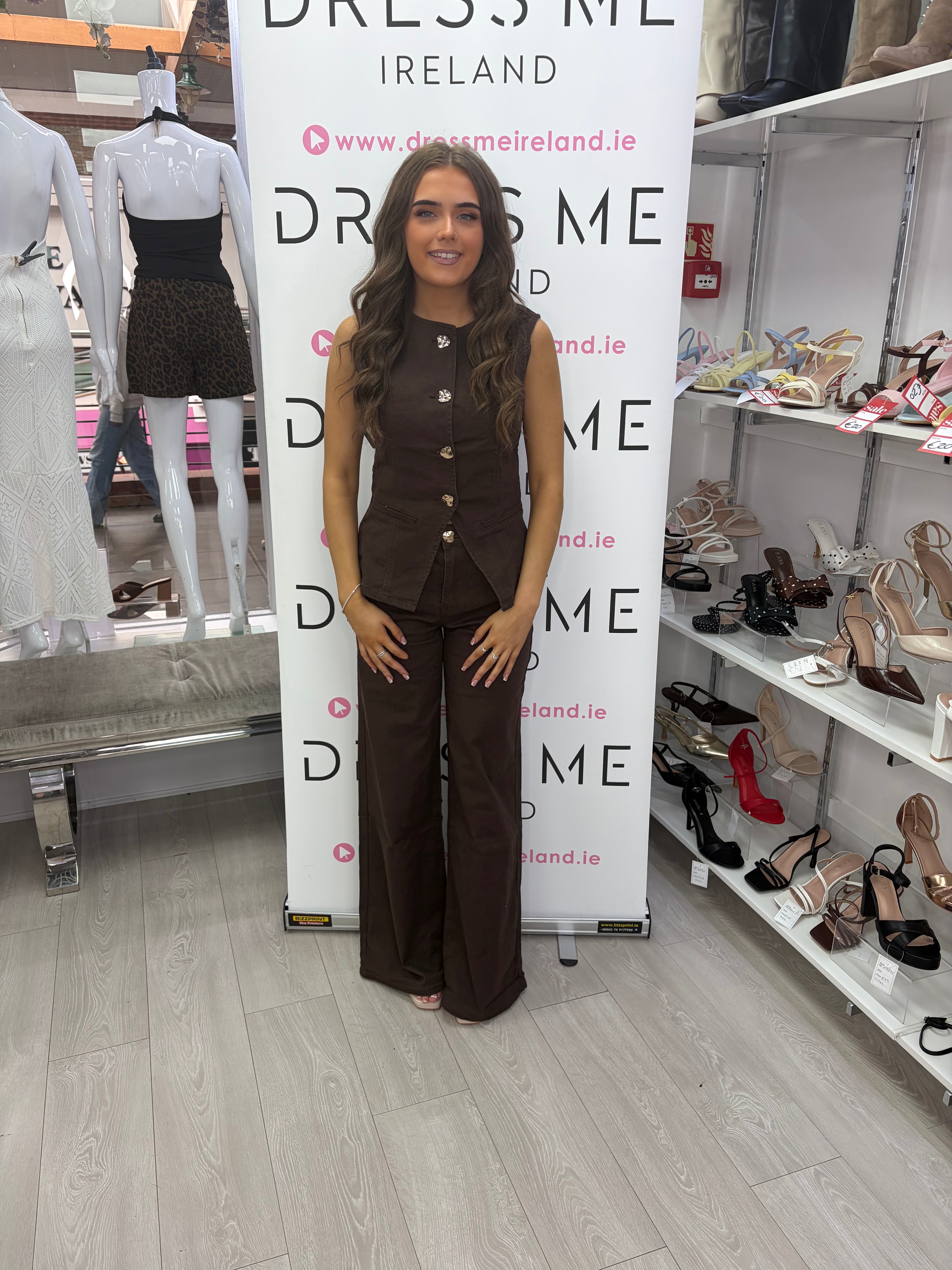 Becky Chocolate Brown Wide Leg Jeans