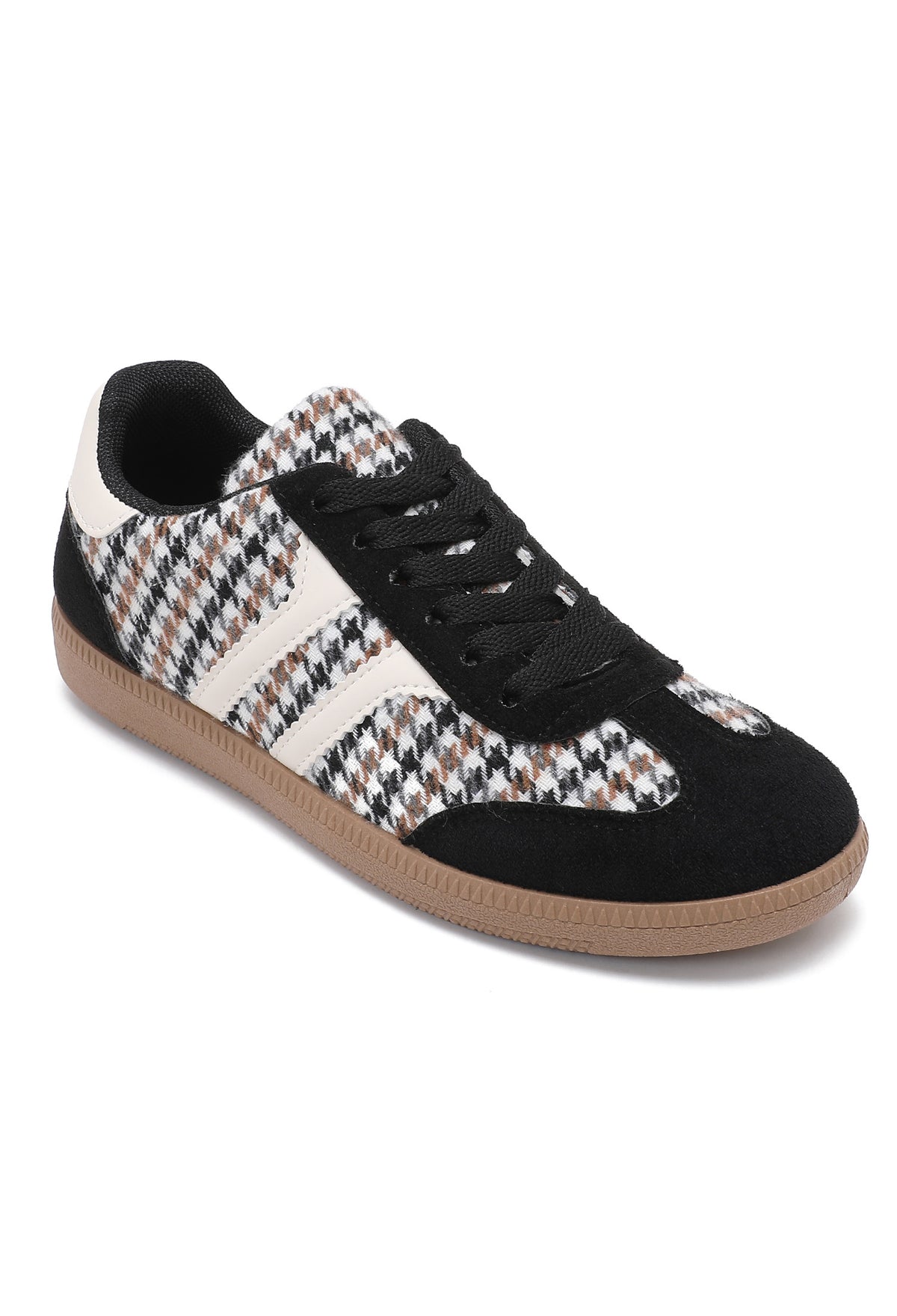 Isabel Check Trainers – Black