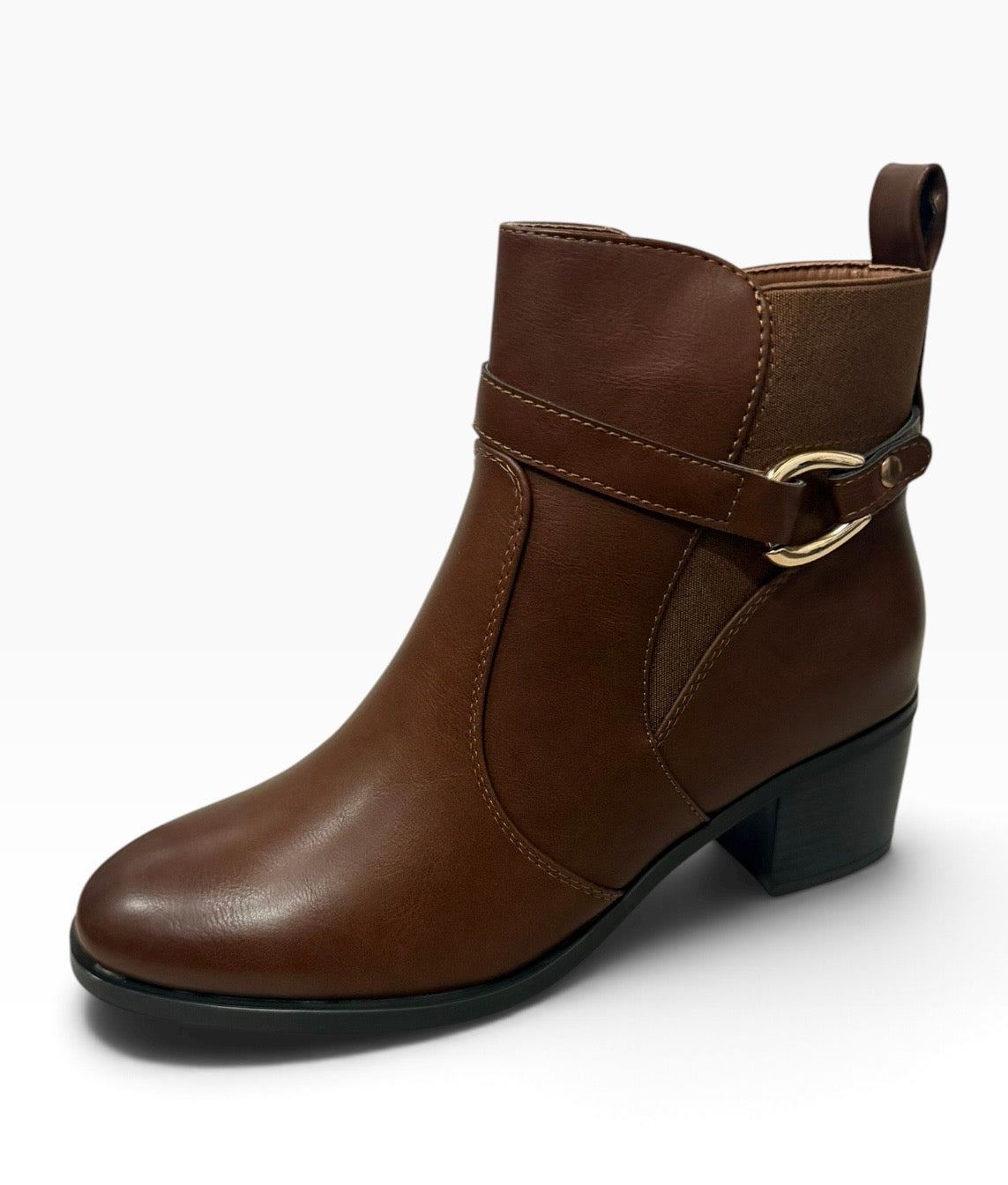 Enya Camel Heeled Ankle Boots