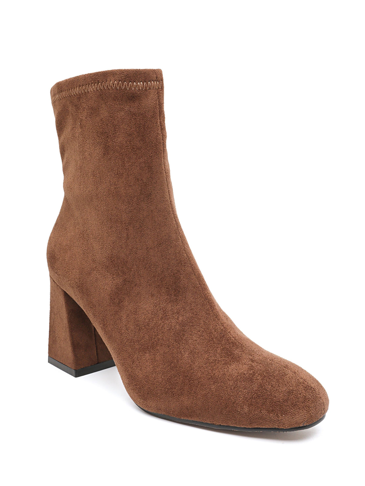 Simone Suedette Block Heel Ankle Boots – Camel