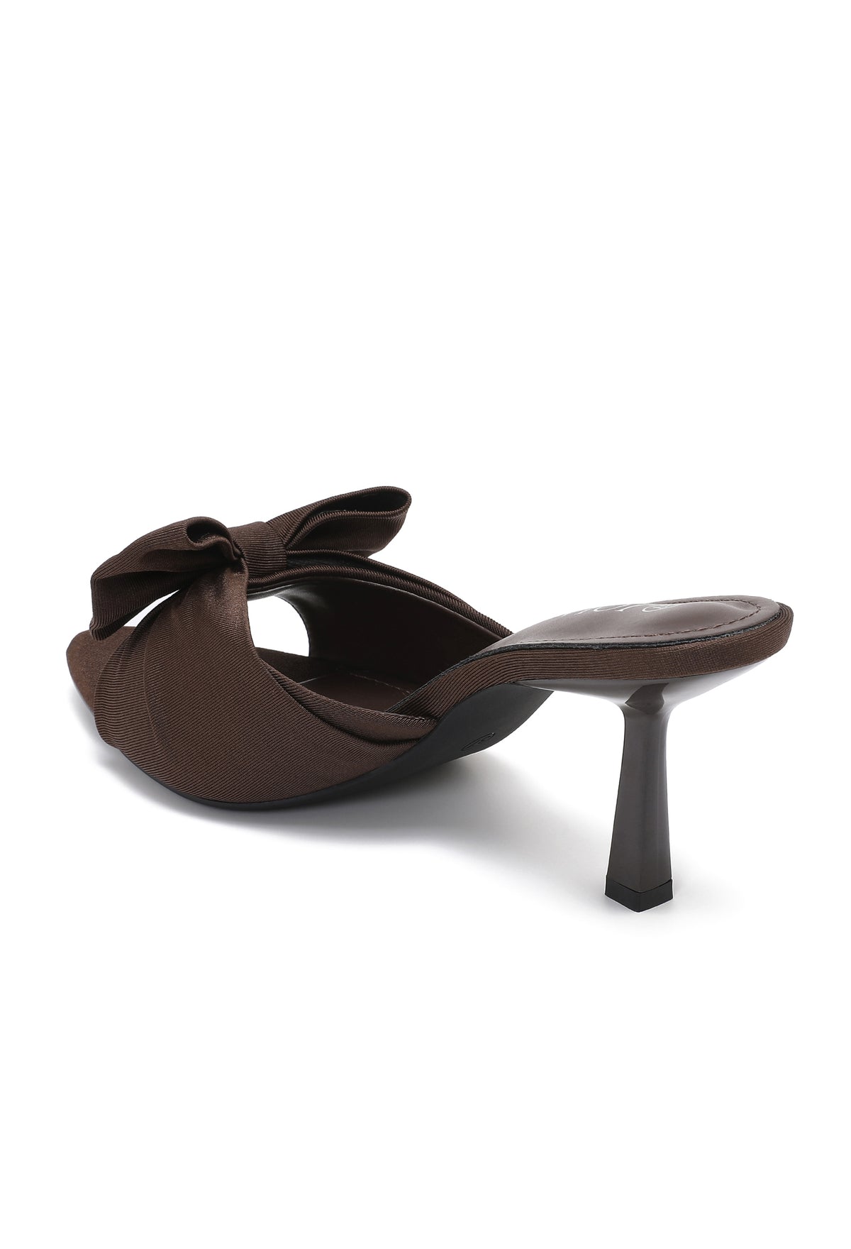 Marilyn Brown Bow Pointed-Toe Mule Heels