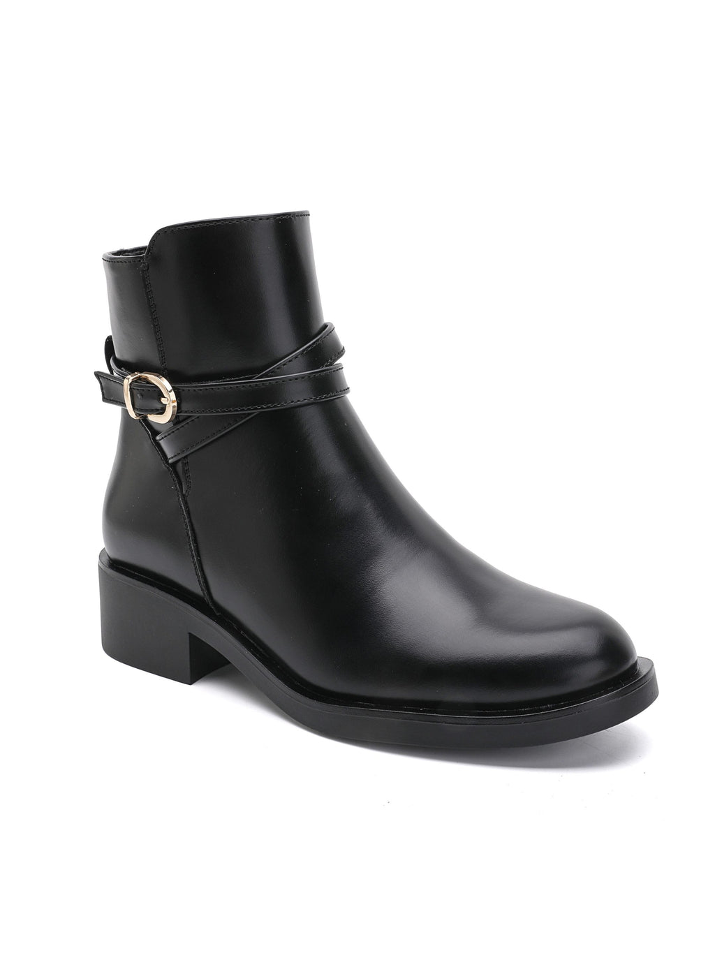 Maura Buckle Ankle Boots – Black