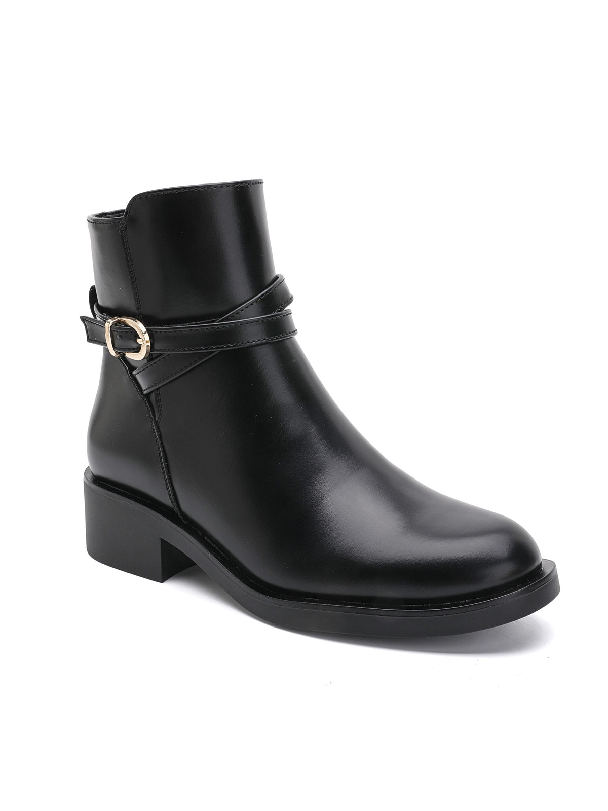 Maura Buckle Ankle Boots – Black